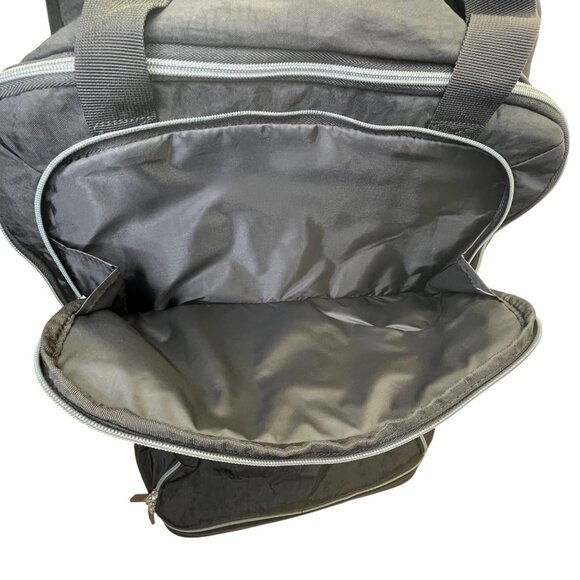 Biaggi Black Nylon Collapsible Rolling Duffel Bag With Multiple Pockets - Picture 7 of 14